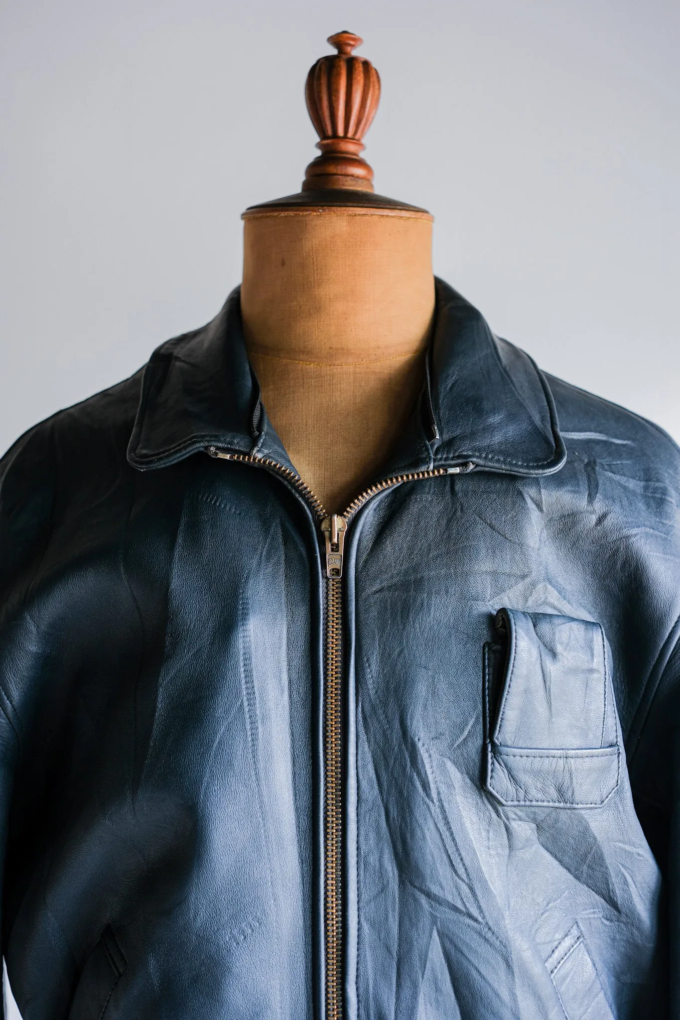 [~ 70's] Veste en cuir pilote de l'Air Force avec taille de sangle de Chine.96 m