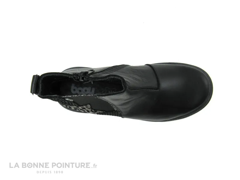 Achat chaussures Bopy Enfant Botte et Bottillon, vente Bopy SAMALO Noir - Etoile leopard - Bottine mode fille