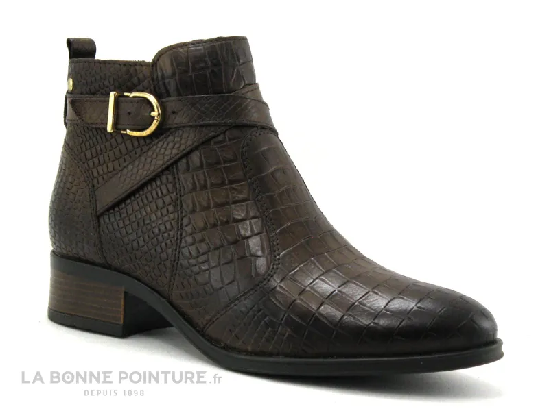 Achat chaussures Com un Point Femme Boots, vente Com un Point MIRREN CROCO Marron - Bottine Femme