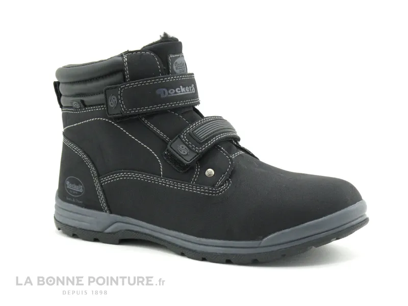 Achat chaussures Dockers Enfant Botte et Bottillon, vente Dockers 37WA712 Noir - Boots velcro GARCON