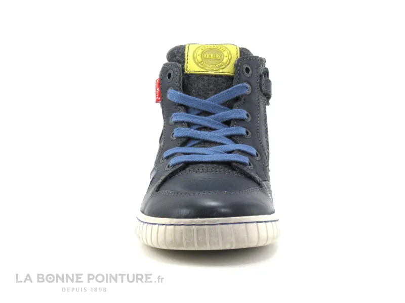 Achat chaussures Kickers Enfant Botte et Bottillon, vente Kickers WAZABI Gris 572860-30 - Basket montante