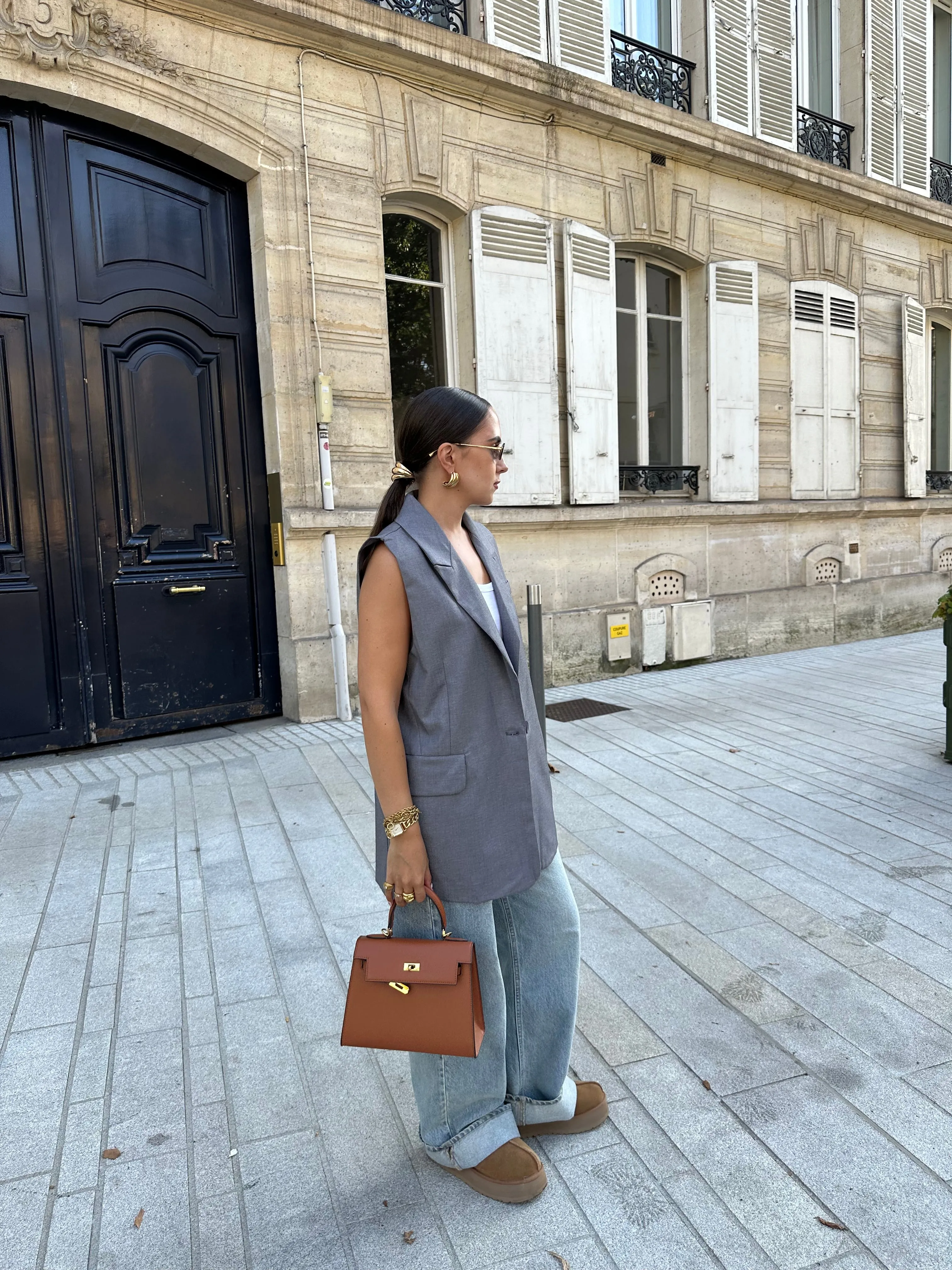 Blazer sans manches LUCY gris