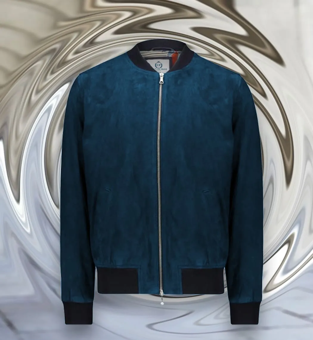 Blouson Suede bleu canard MA1 Steve