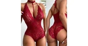 Body en dentelle noir ou rouge pour femme