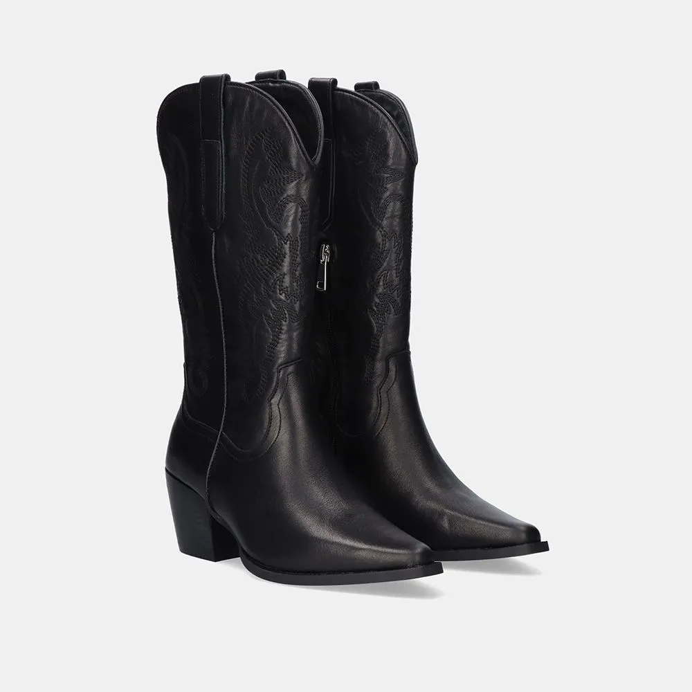 BOTTE COWBOY 1388-01T CUIR NOIR