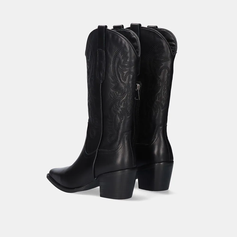BOTTE COWBOY 1388-01T CUIR NOIR