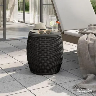 Boîte de rangement de jardin 4 en 1 noir polypropylène