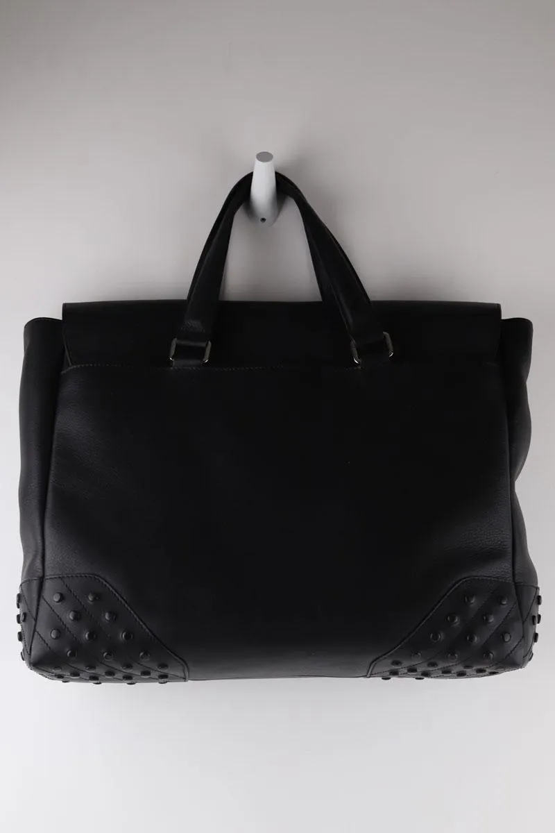 Cartable en cuir Tod's noir. Matière principale cuir.