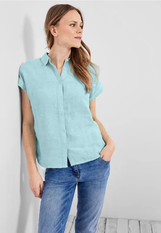 CECIL Chemisier en lin chambray 