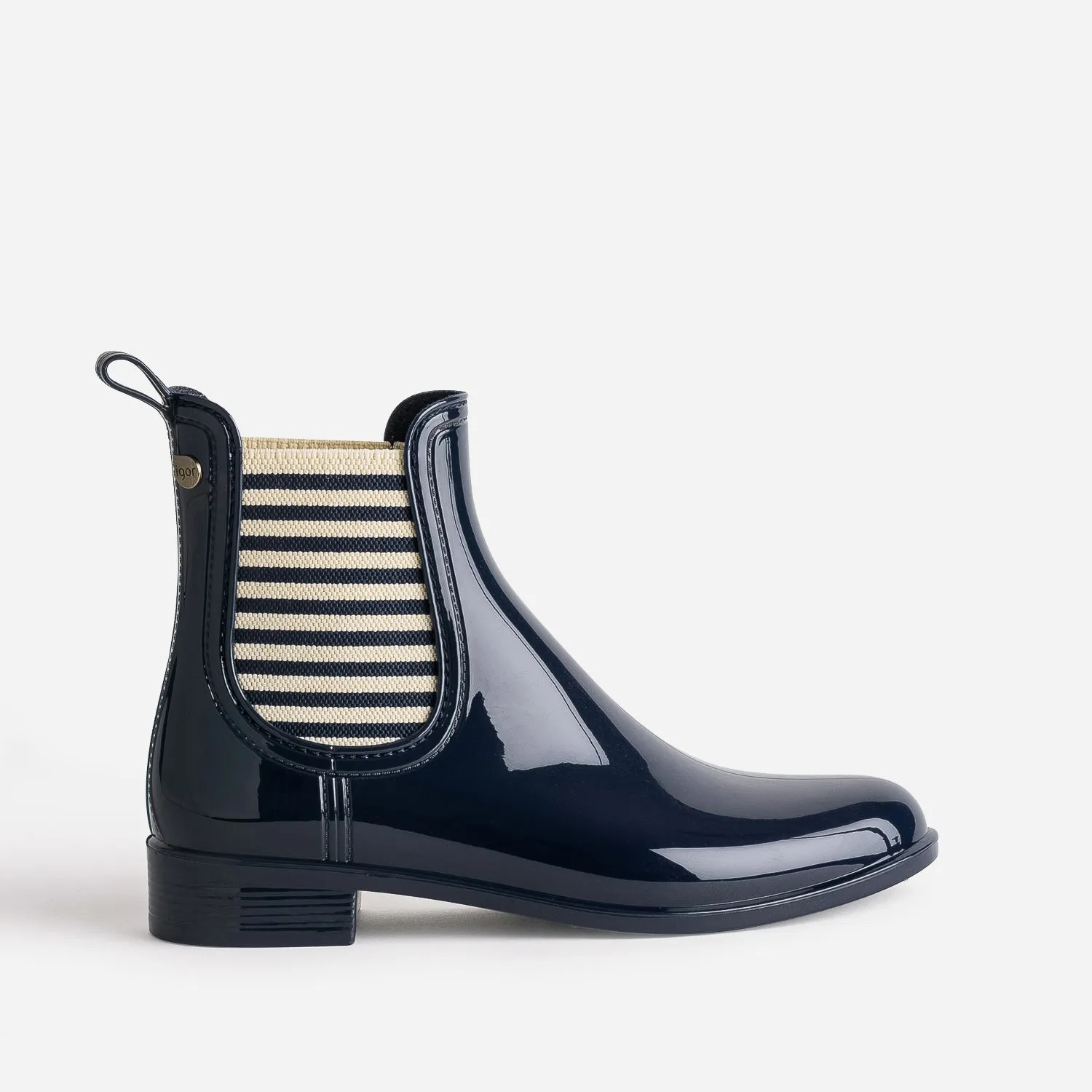 Chelsea boots de pluie IGOR marine élastiques rayés - Boots / bottines Femme | ERAM
