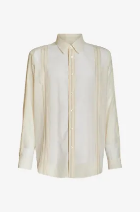 Chemise brodée à manches longues en coton