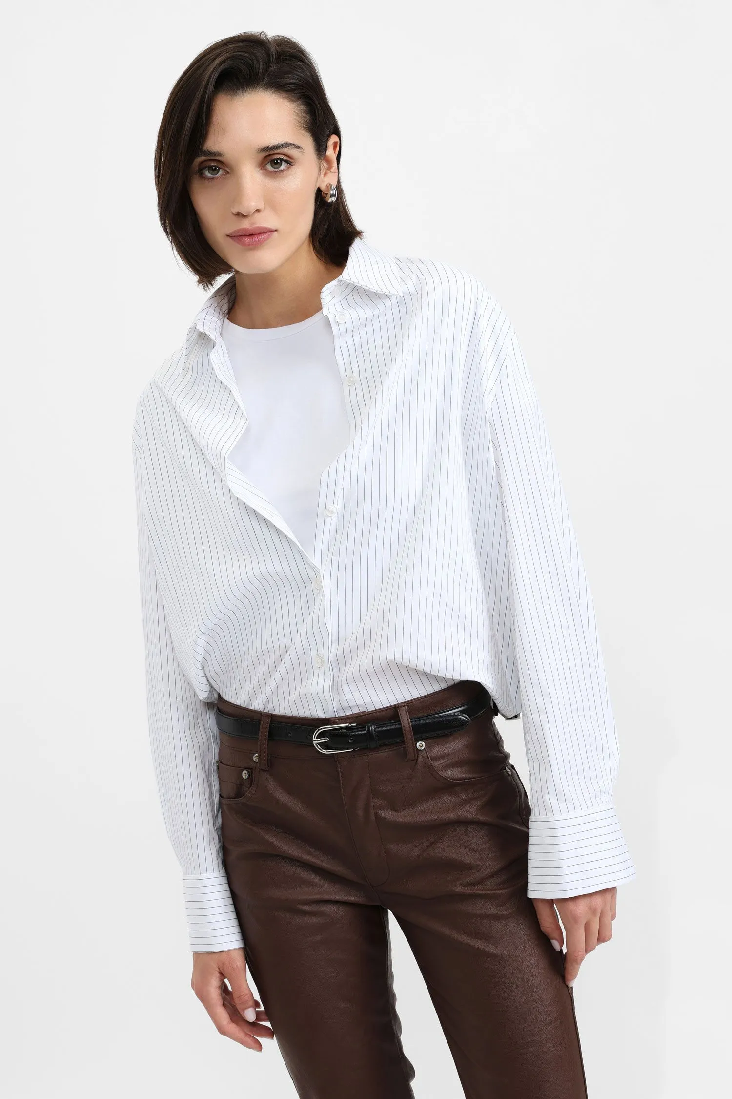 Chemise rayée avec poignets larges