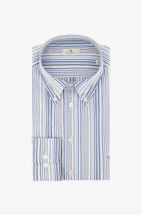 Chemise rayée à col boutonné Pegaso