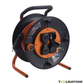 Connectra 47.868.30 Enrouleur de câble EXPERT PUR - 40m - H07BQ-F - 3 G 2.5 mm² - orange