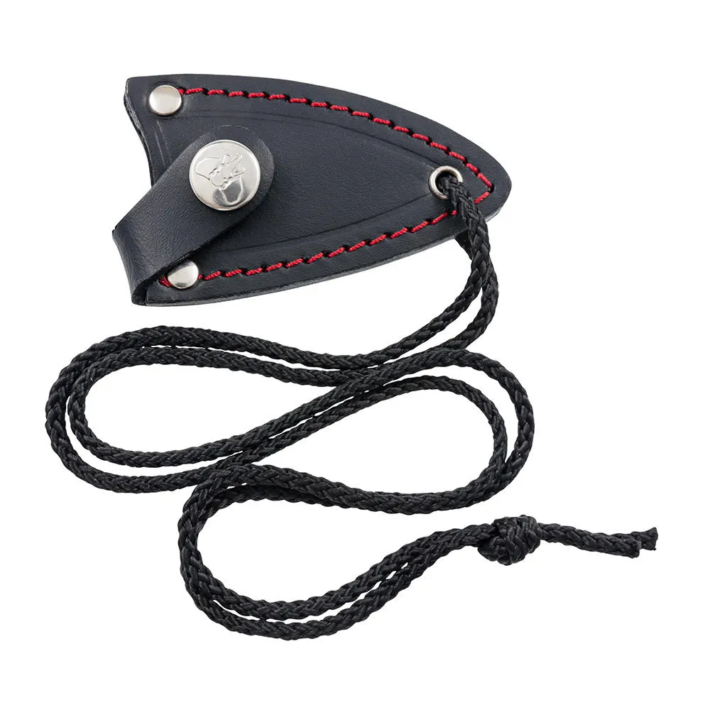 Couteau 3 doigts Cudeman » Yoda «, micarta noir, fourreau en cuir