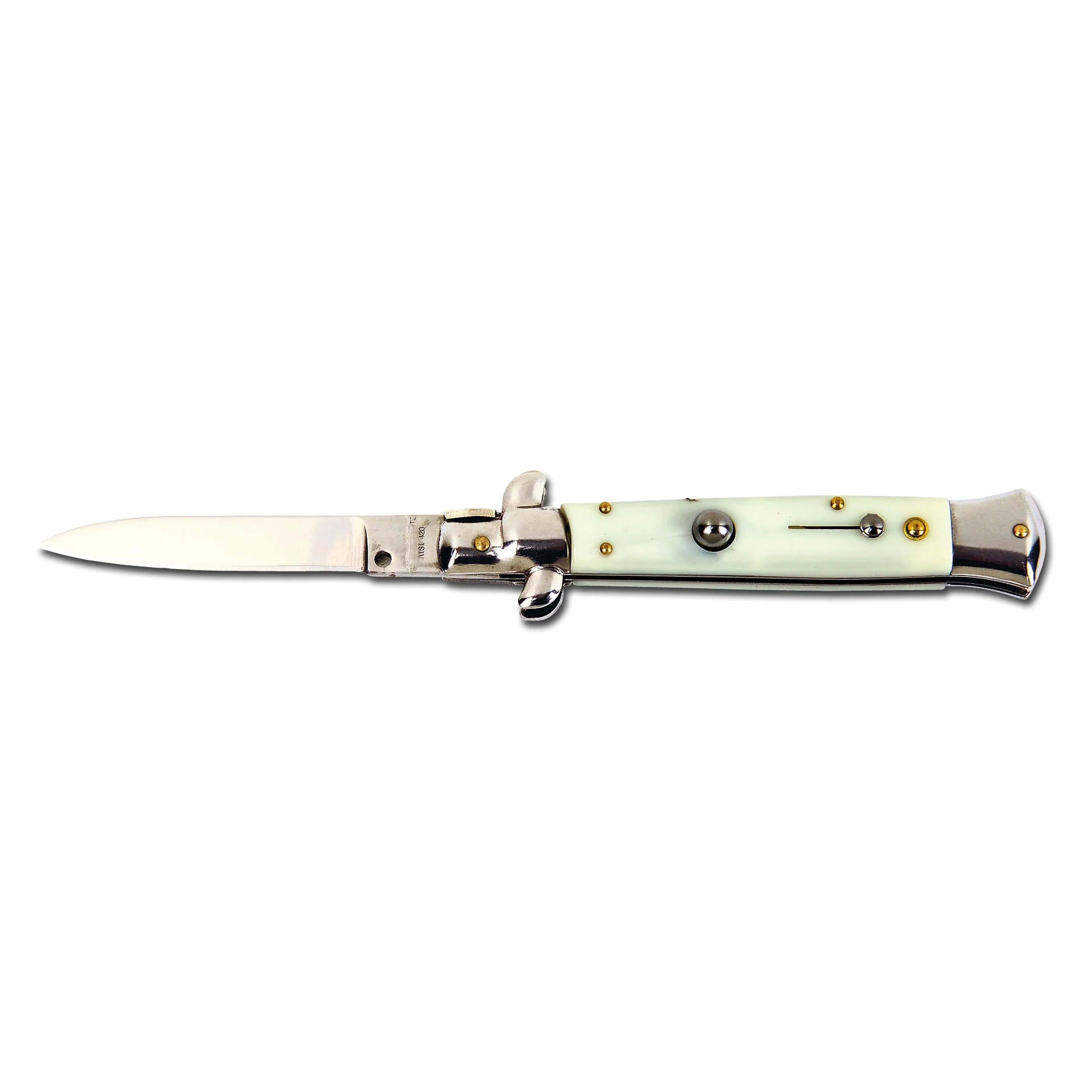 Couteau à cran d'arrêt Stiletto blanc