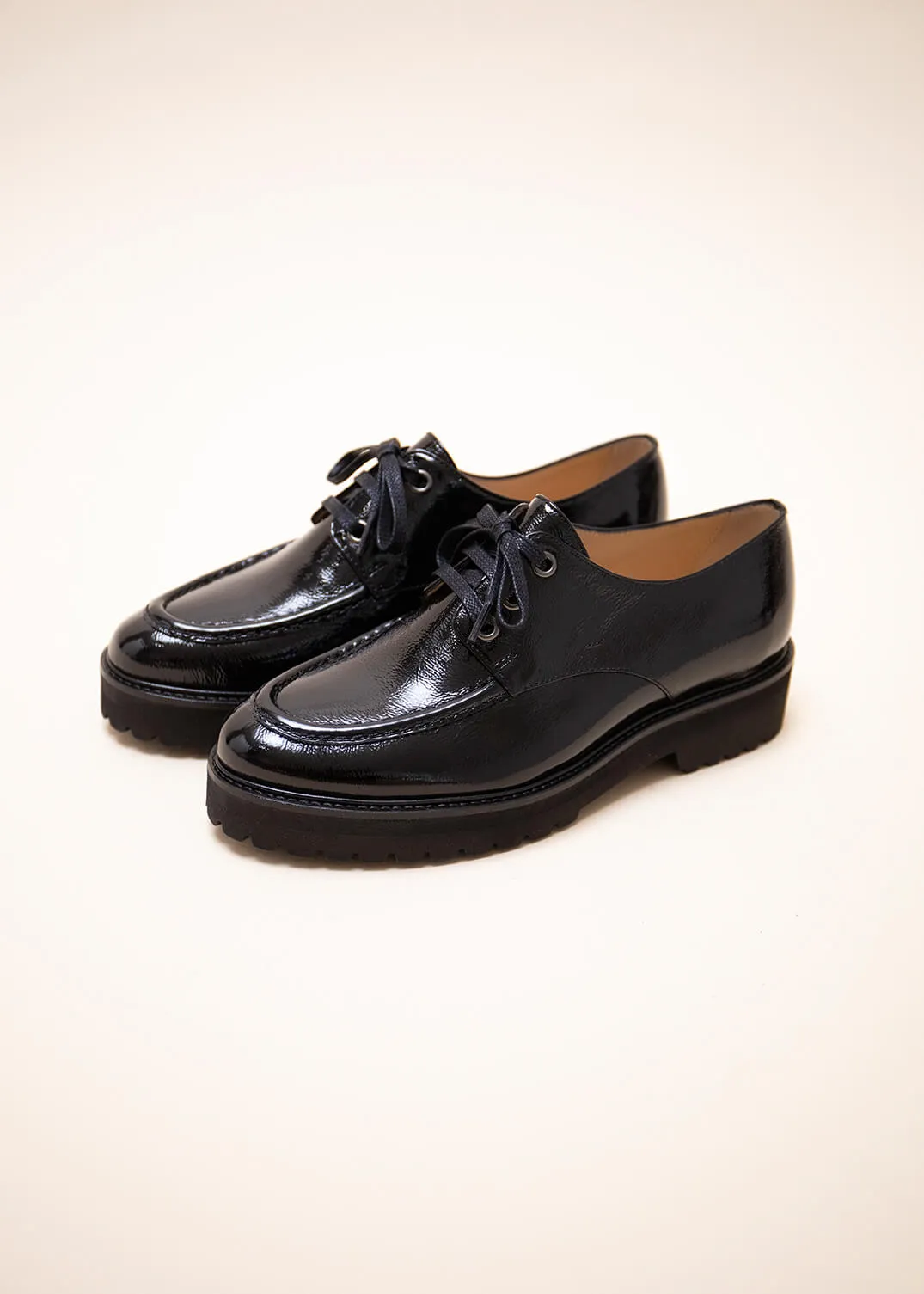 DERBY PENEL VERNIS FRIPPE NOIR