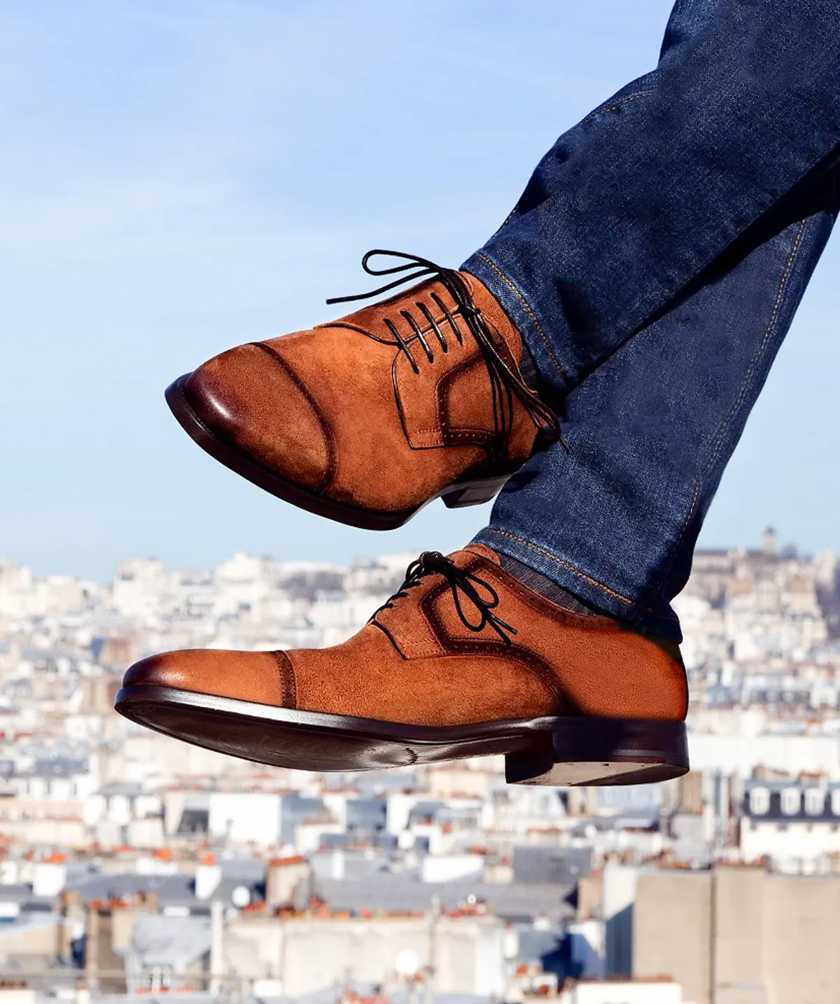 Derby PRIEURE Veau Velours Marron