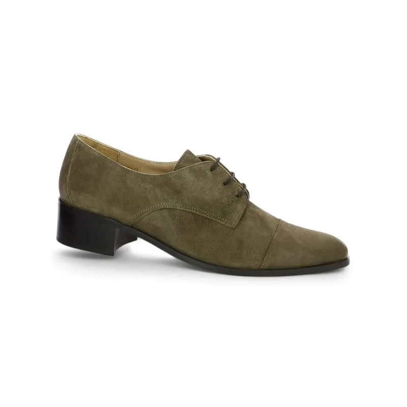 Derby velours taupe femme grande taille TAMARA