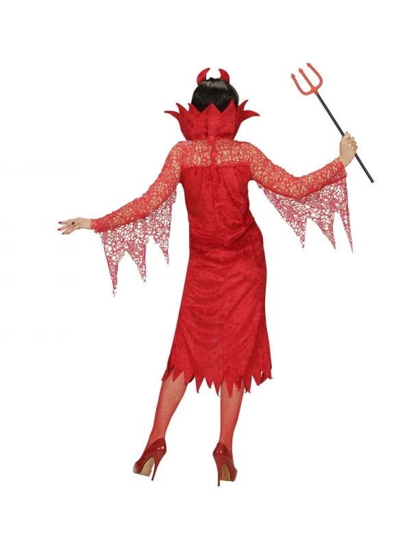 Déguisement de Diablesse rouge, femme (robe, cornes)