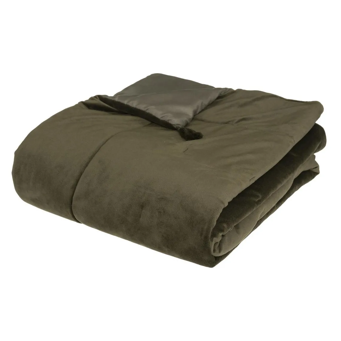 Edredon Velours Sonia Kaki 80 x 180 | 3 Suisses