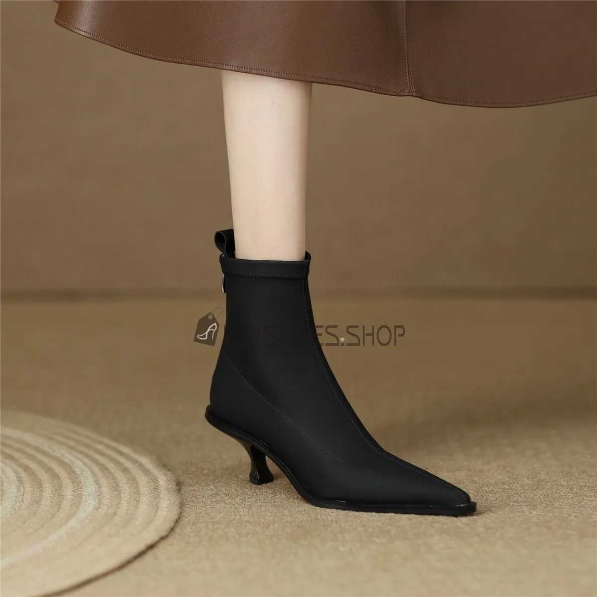 Habillé Fourrées Femme À Talon Bottine Elegante Hiver Confort