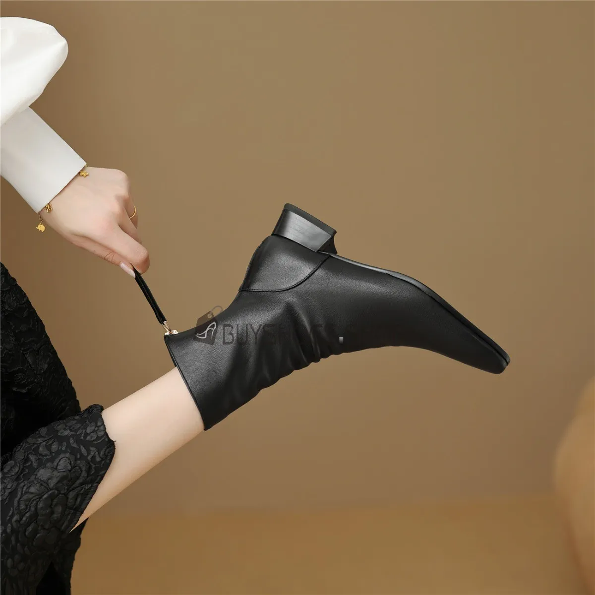 Habillées Talon 4 cm Femme Bout Carré Bottine Talon Carré