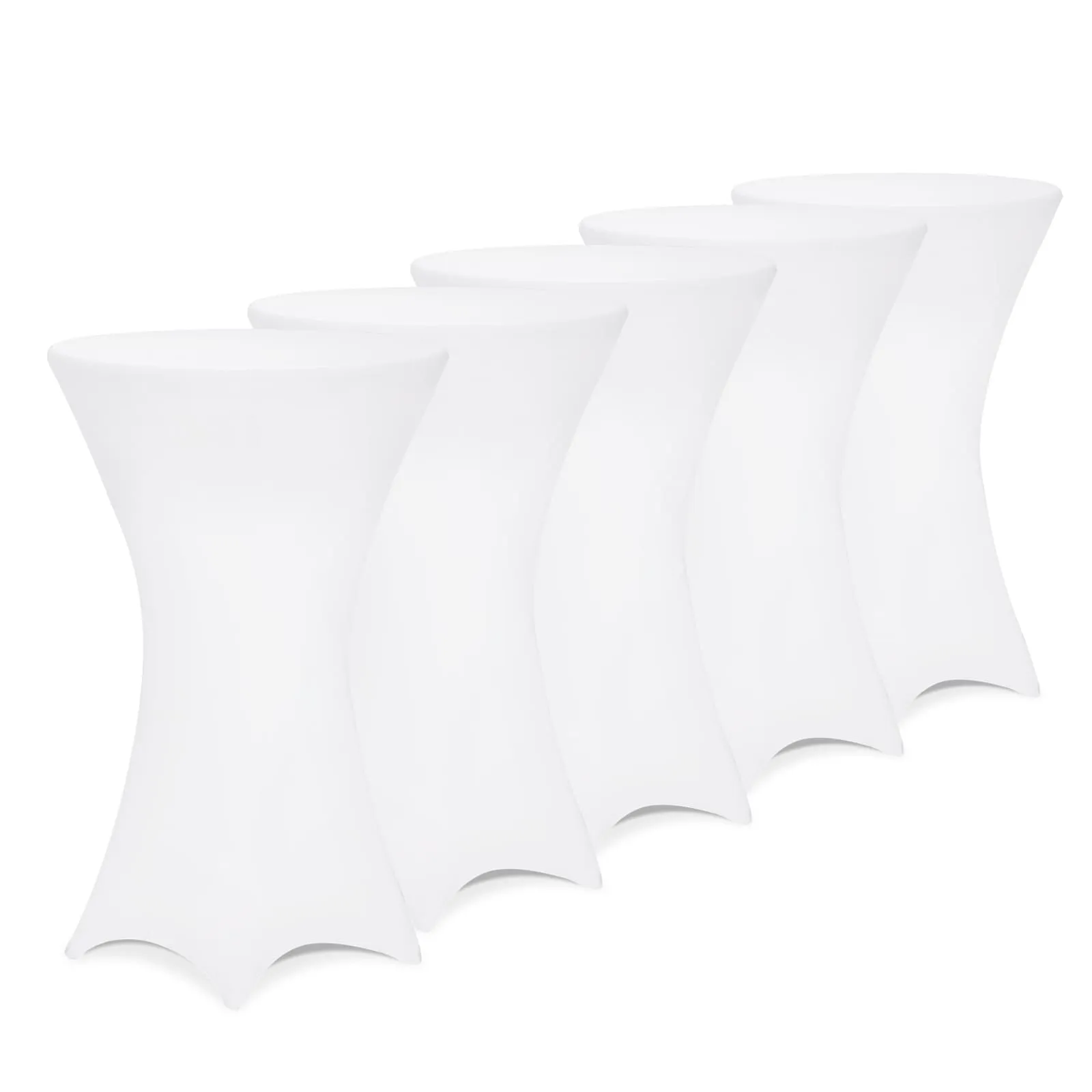 Housse de table haute, set de 5, blanc Ø80cm | DeubaXXL