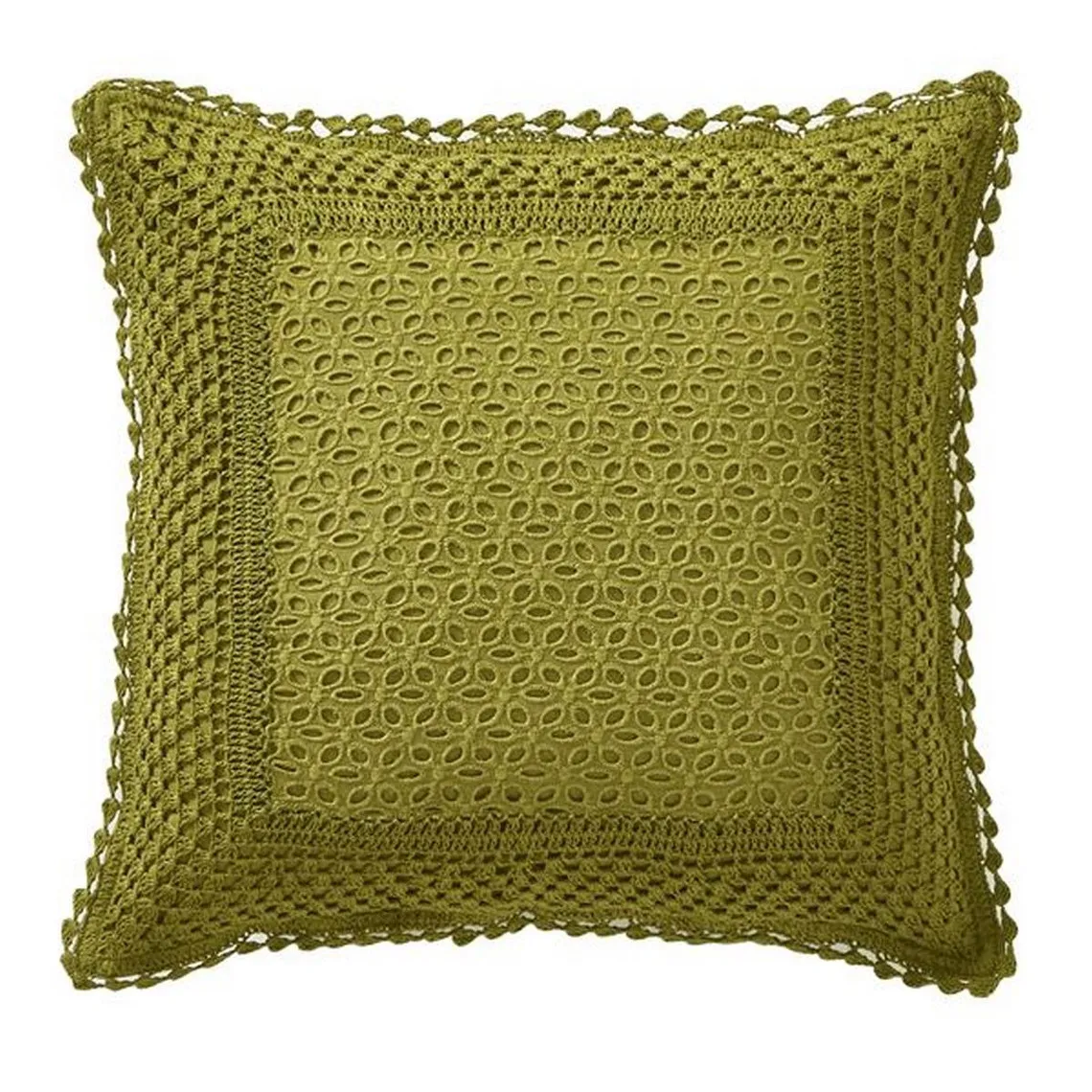 Housse d'oreiller SANDRA  en coton vert kaki | 3 Suisses