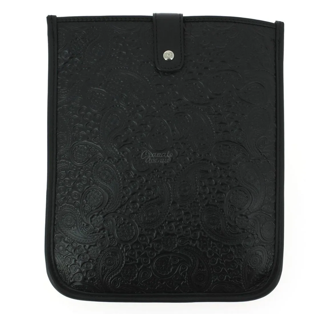 Housse Ipad cuir, Pailsey noir, Simon Carter London
