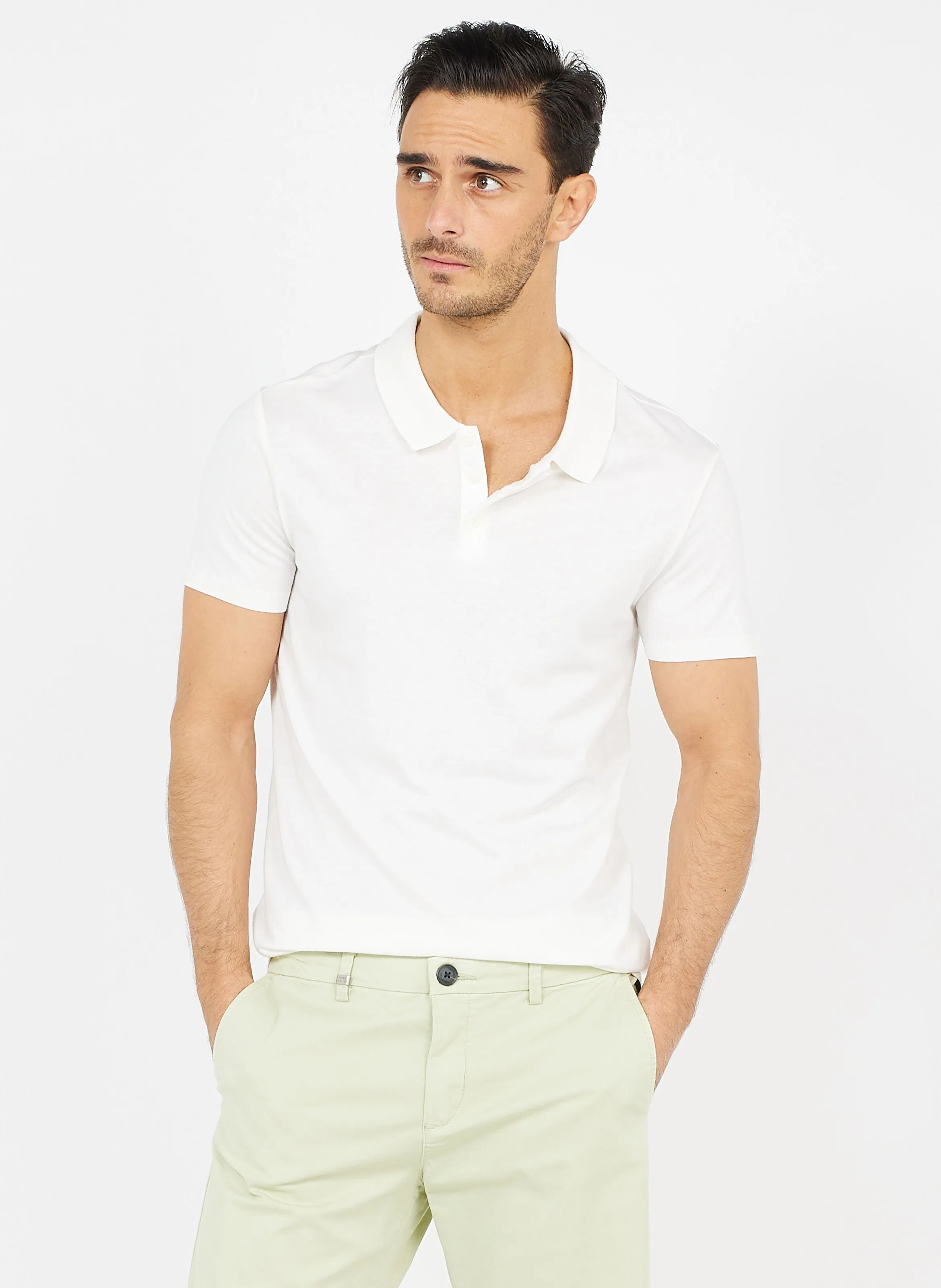 IKKS  Polo reglar-fit en coton mélangé - Blanc