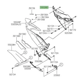 Intérieur de flanc de carénage Kawasaki Ninja 650 (2020-2021) | Moto Shop 35