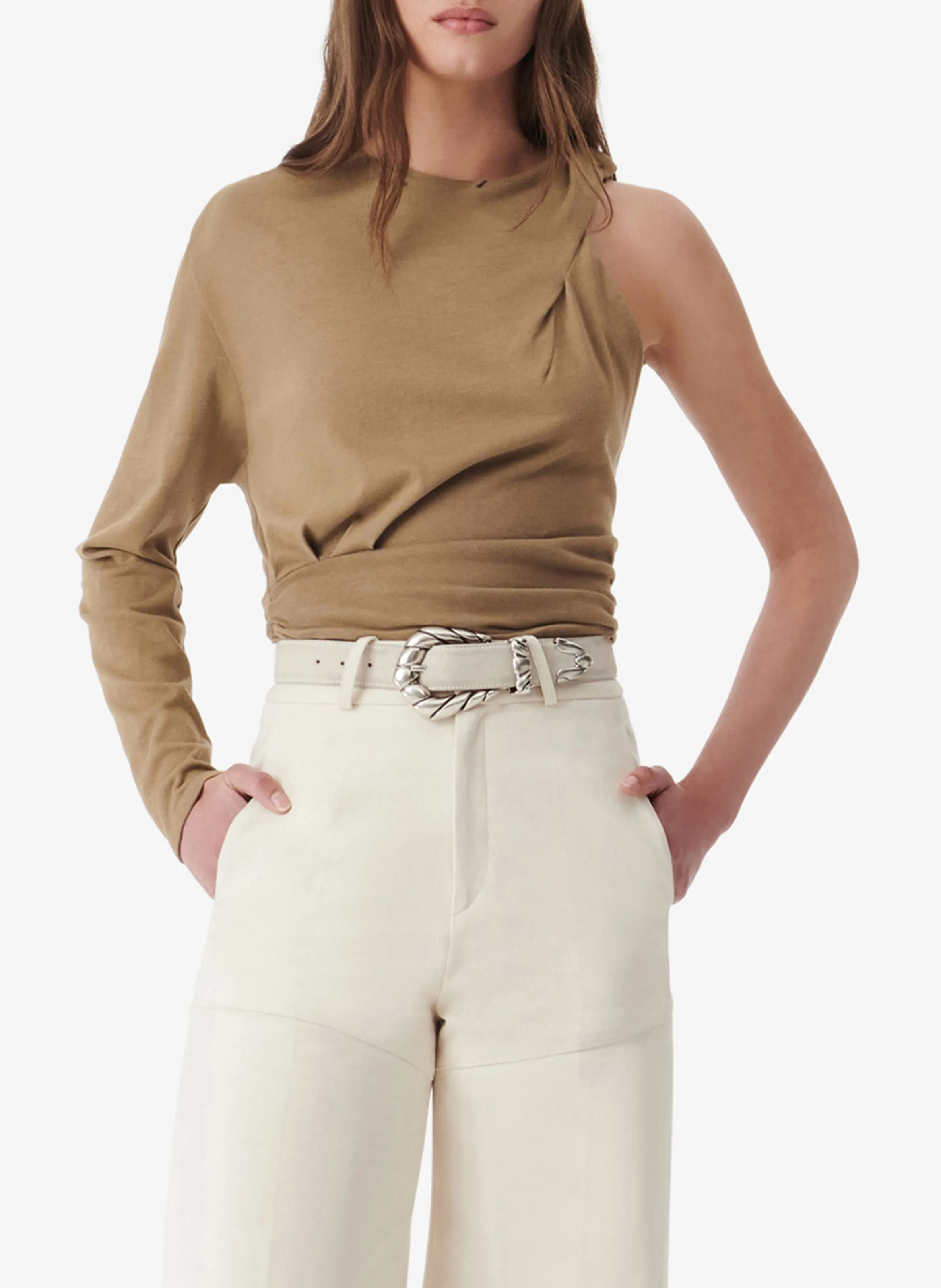 IRO  Top asymétrique ajusté jovanka - Kaki