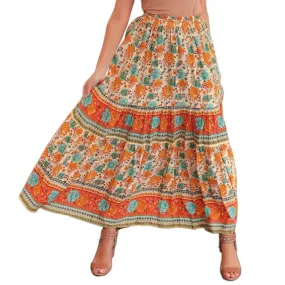 Jupe Tres Longue Boheme Orange