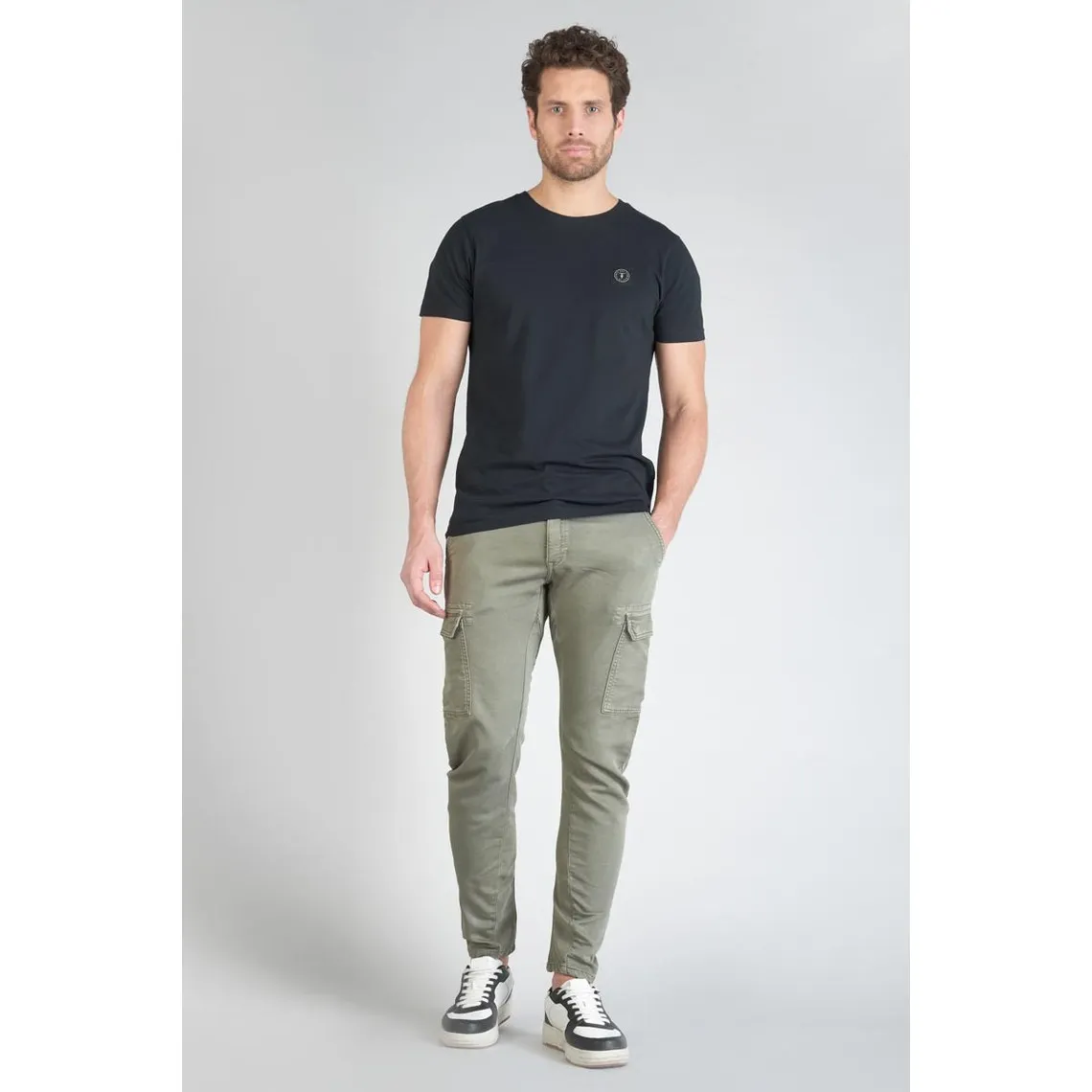 Koge Army Jogg tapered arqué kaki vert en coton Yann | 3 Suisses