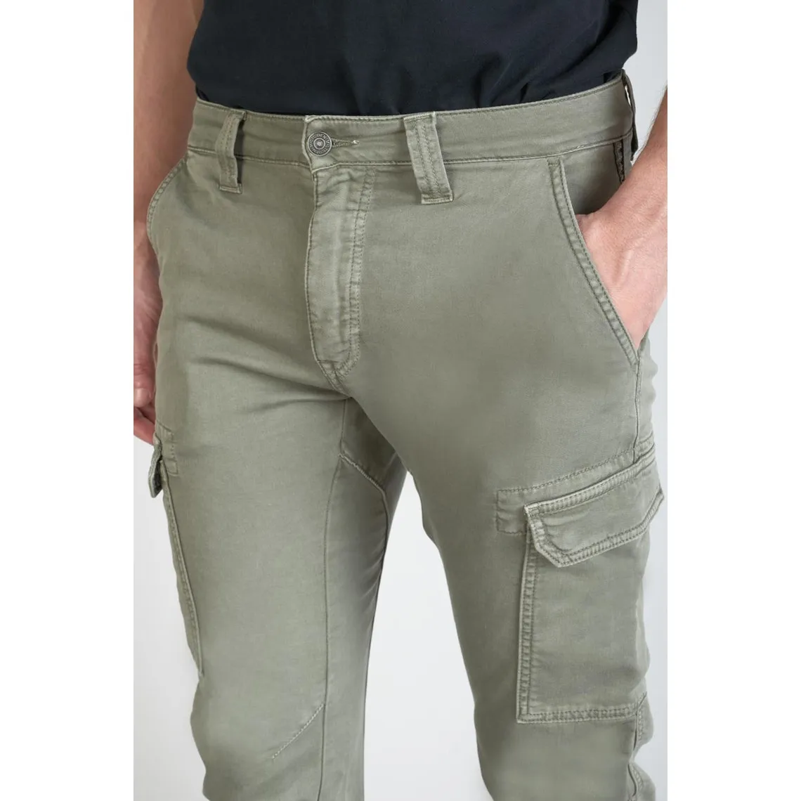 Koge Army Jogg tapered arqué kaki vert en coton Yann | 3 Suisses