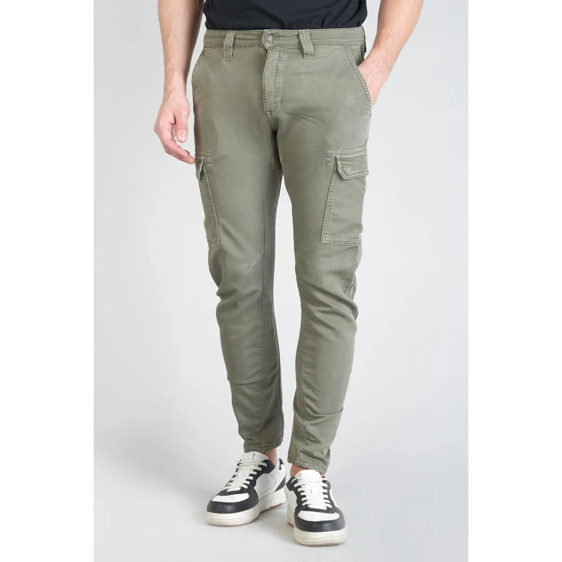 Koge Army Jogg tapered arqué kaki vert en coton Yann | 3 Suisses