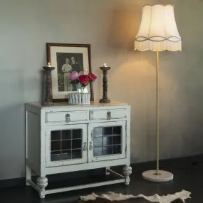 Lampadaire rétro en laiton avec abat-jour Granny crème 45 cm - Kaso