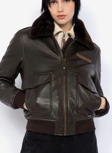 LCWLISAX BLOUSON CUIR AGNEAU PILOTE FEMME