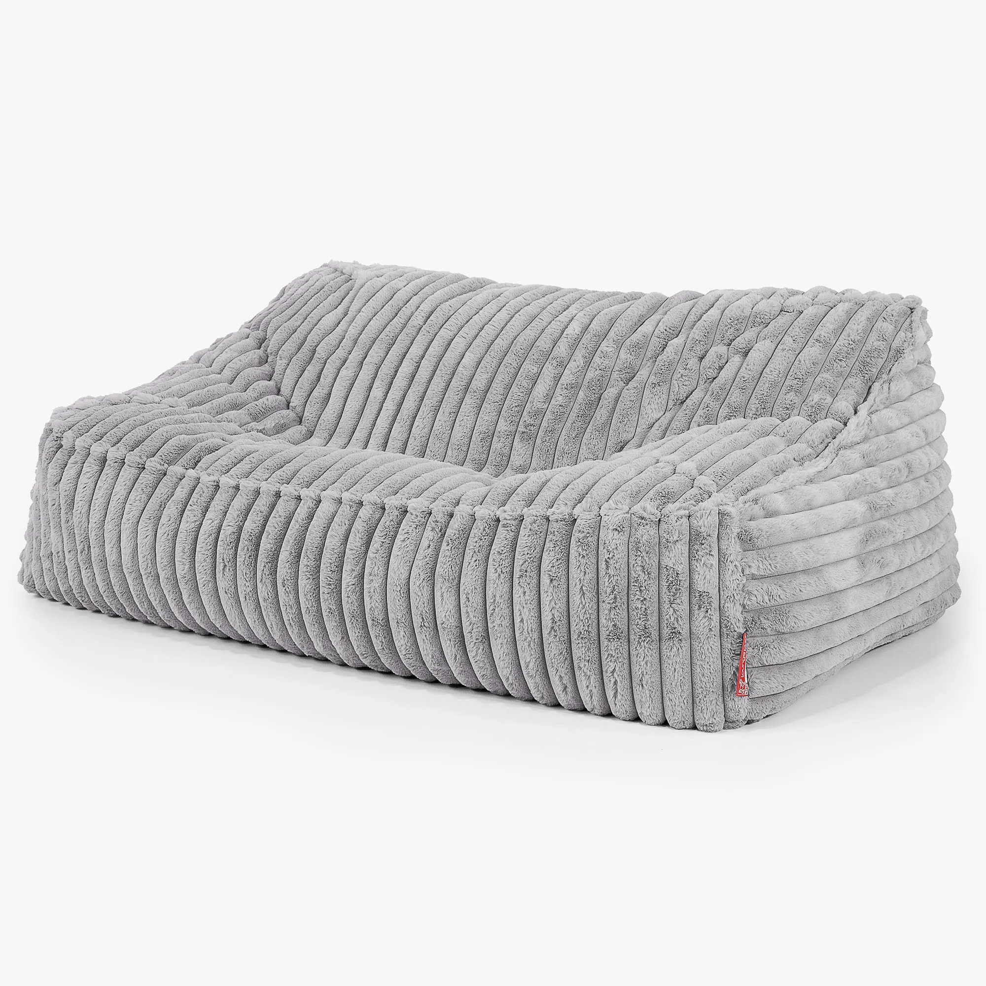 Le Canapé Pouf Doudou - Velours Ctelé Ultra Pelucheux Gris