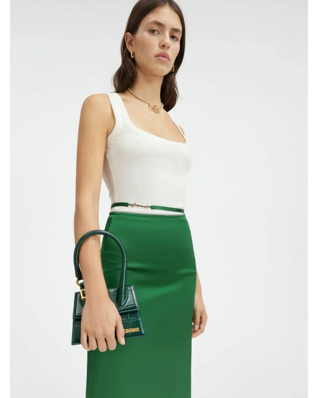 LE CHIQUITO MOYEN BOUCLE DARK GREEN - Jacquemus | Chez Maman Rouen