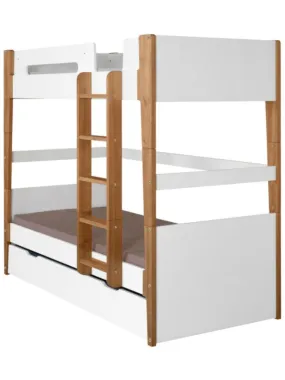 Lit superposé modulable gigogne Romy - AKITEN RETAIL - Blanc Marron