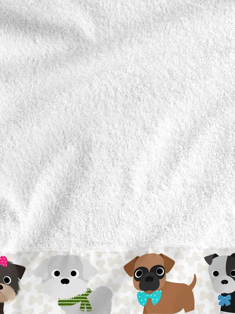Lot de serviettes Dogs "Happyfriday" - Blanc