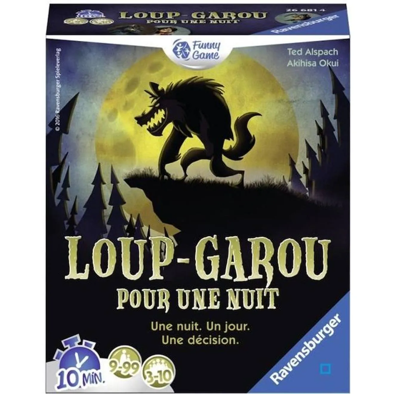 Loup Garou pour une Nuit - Ravensburger - Jeu d'ambiance Enfants et Adultes - Jeu de rôle - 3 à 10 joueurs dès 9 ans noir - 