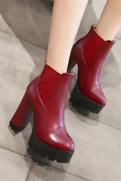 Low boots chelsea talon avec haute plateforme
