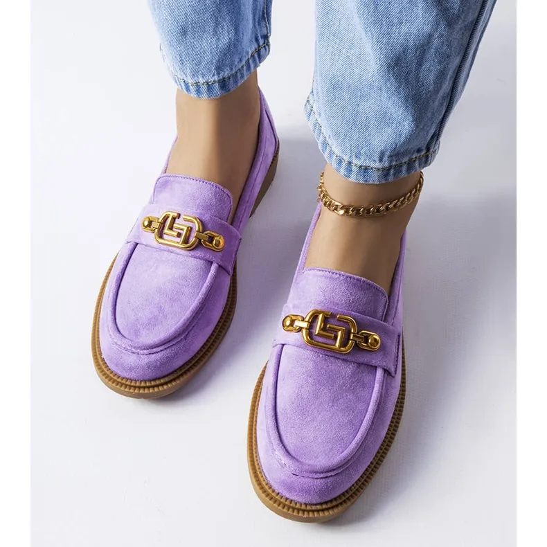 Mocassins élégants mauves avec ornement Ouellet violet