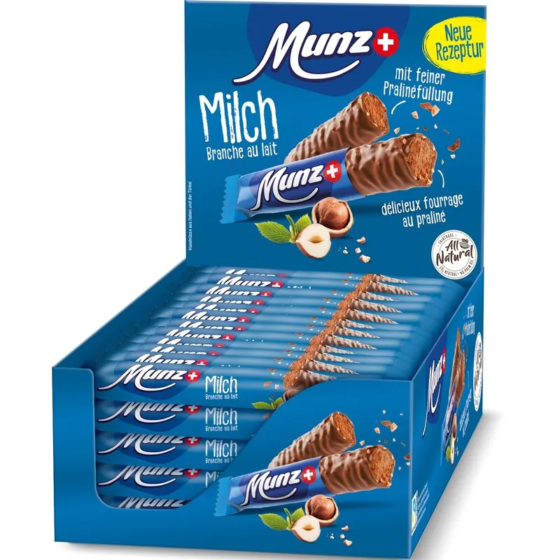 Munz Barre de chocolat au lait, 46 g, 40 pièce