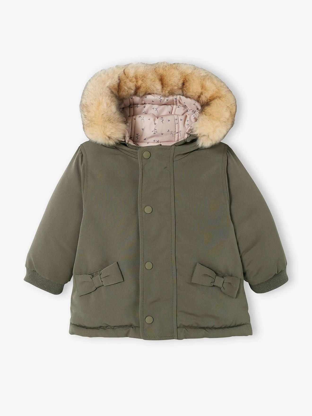 Parka réversible bébé kaki - Vertbaudet
