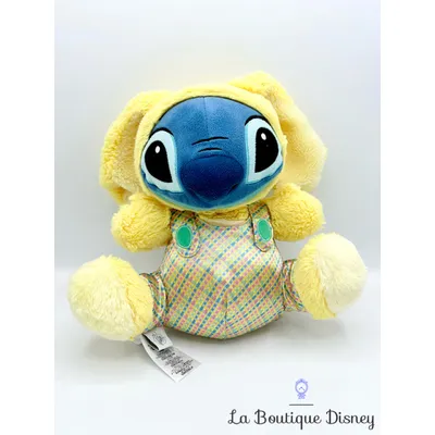 Peluche Stitch Pâques Disney Store 2017 lapin jaune 28 cm