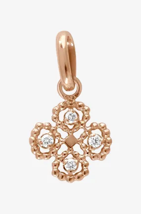 Pendentif en or rose et diamants Lucky Trèfle